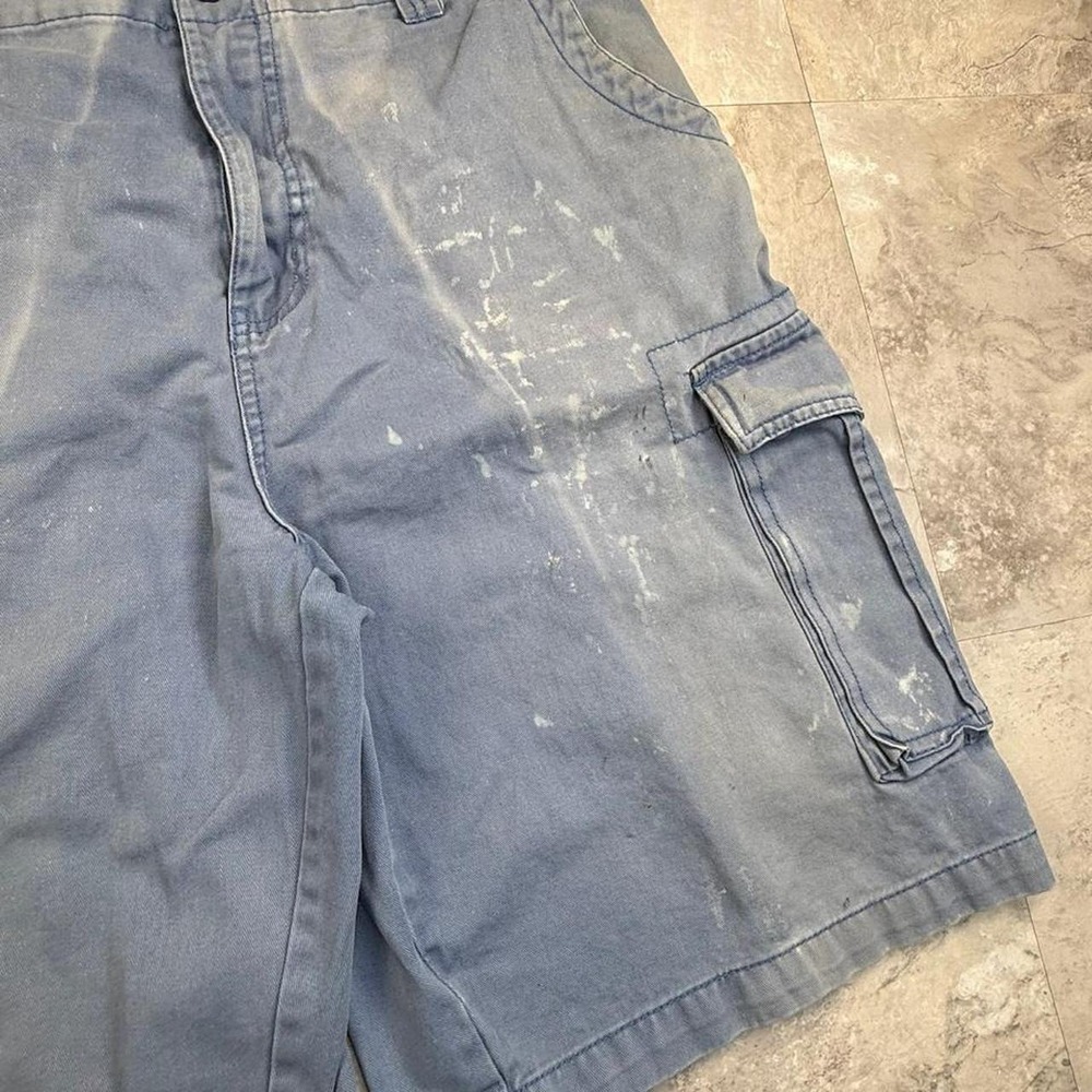 Super baggy Y2K faded blue cargo shorts size 34 - Picture 2 of 8